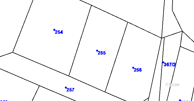 Parcela st. 255 v KÚ Slezská Ostrava, Katastrální mapa