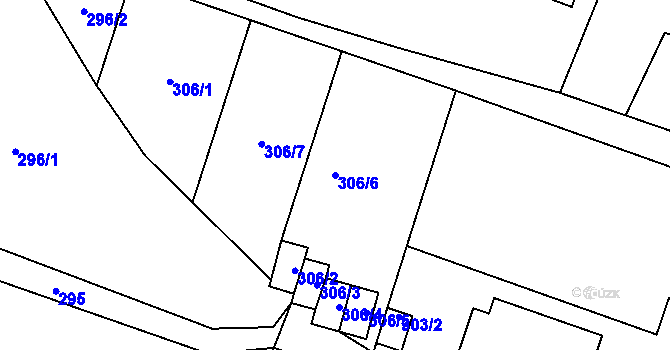 Parcela st. 306/6 v KÚ Slezská Ostrava, Katastrální mapa