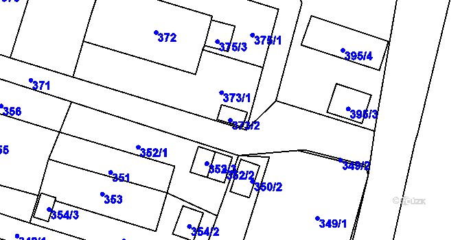 Parcela st. 373/2 v KÚ Slezská Ostrava, Katastrální mapa