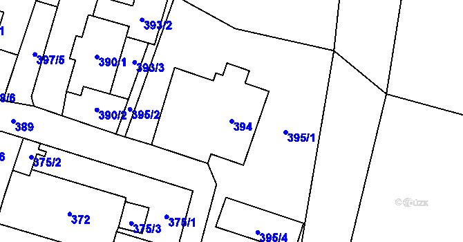 Parcela st. 394 v KÚ Slezská Ostrava, Katastrální mapa