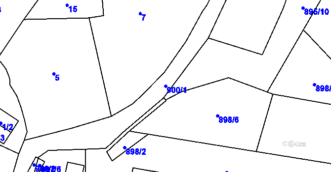 Parcela st. 900/1 v KÚ Slezská Ostrava, Katastrální mapa