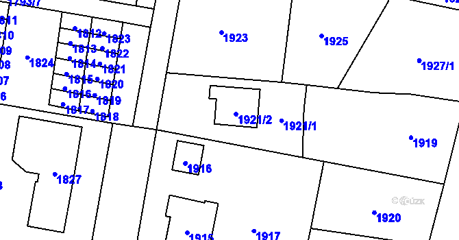 Parcela st. 1921 v KÚ Slezská Ostrava, Katastrální mapa