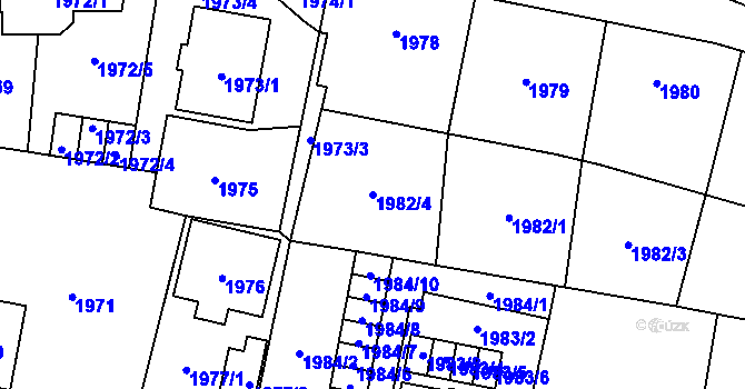 Parcela st. 1982/4 v KÚ Slezská Ostrava, Katastrální mapa