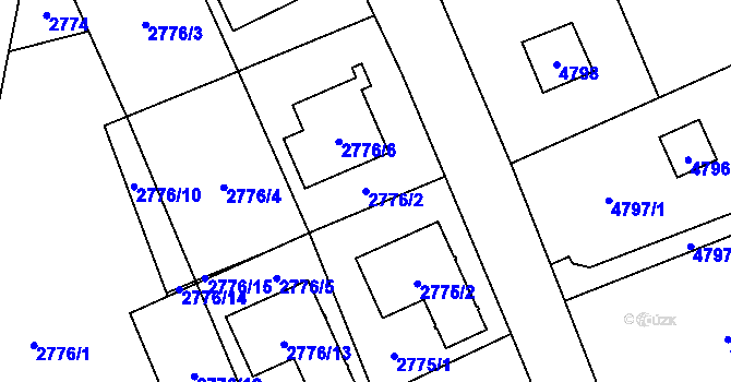 Parcela st. 2776/2 v KÚ Slezská Ostrava, Katastrální mapa