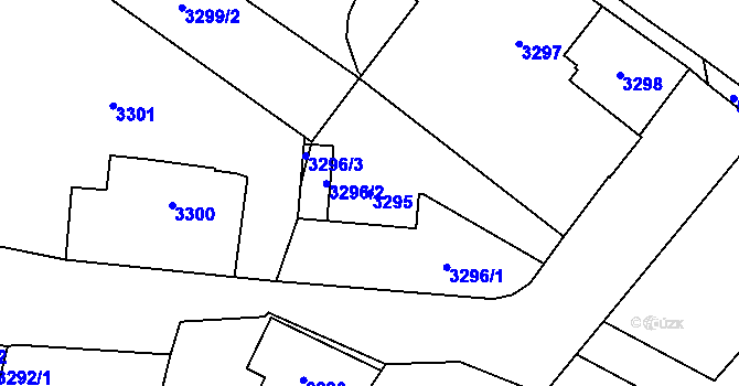 Parcela st. 3295 v KÚ Slezská Ostrava, Katastrální mapa