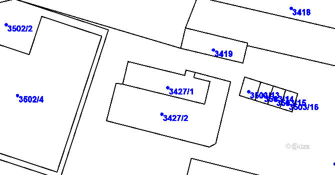 Parcela st. 3427/1 v KÚ Slezská Ostrava, Katastrální mapa