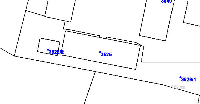 Parcela st. 3525 v KÚ Slezská Ostrava, Katastrální mapa