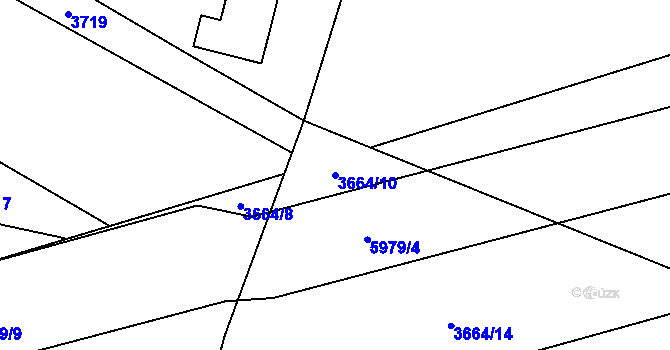 Parcela st. 3664/10 v KÚ Slezská Ostrava, Katastrální mapa