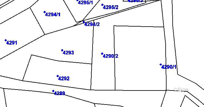 Parcela st. 4290/2 v KÚ Slezská Ostrava, Katastrální mapa