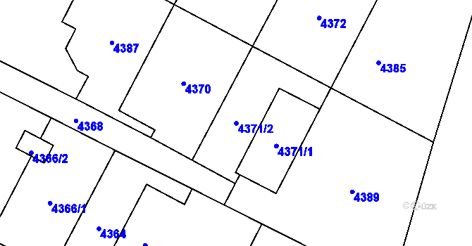 Parcela st. 4371/2 v KÚ Slezská Ostrava, Katastrální mapa