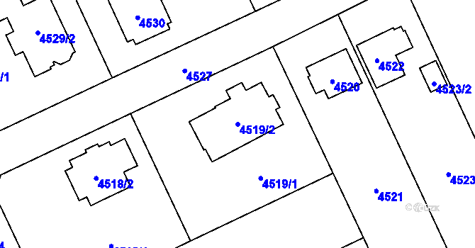 Parcela st. 4519/2 v KÚ Slezská Ostrava, Katastrální mapa