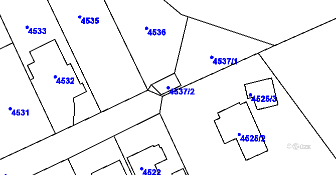 Parcela st. 4537/2 v KÚ Slezská Ostrava, Katastrální mapa