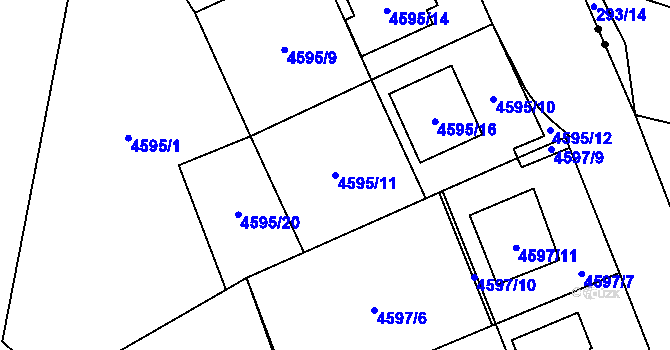 Parcela st. 4595/11 v KÚ Slezská Ostrava, Katastrální mapa