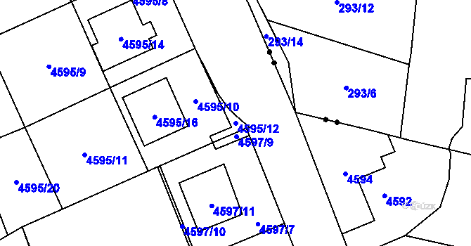 Parcela st. 4595/12 v KÚ Slezská Ostrava, Katastrální mapa