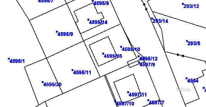 Parcela st. 4595/16 v KÚ Slezská Ostrava, Katastrální mapa