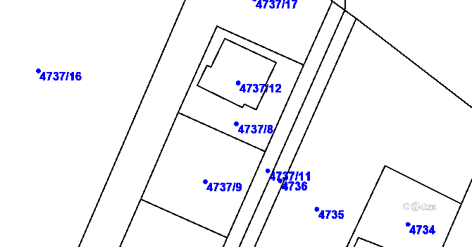 Parcela st. 4737/8 v KÚ Slezská Ostrava, Katastrální mapa