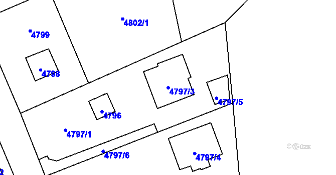 Parcela st. 4797/3 v KÚ Slezská Ostrava, Katastrální mapa