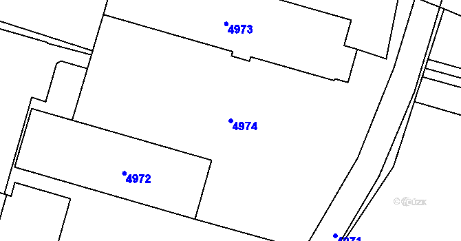 Parcela st. 4974 v KÚ Slezská Ostrava, Katastrální mapa