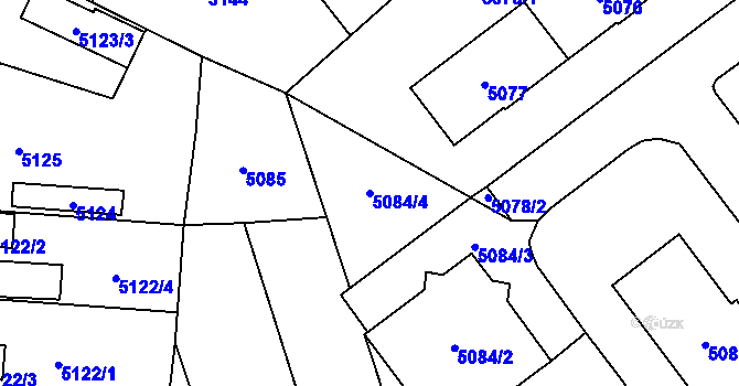 Parcela st. 5084/4 v KÚ Slezská Ostrava, Katastrální mapa