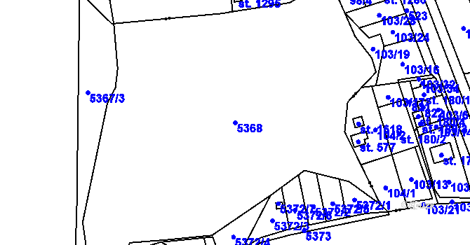 Parcela st. 5368 v KÚ Slezská Ostrava, Katastrální mapa