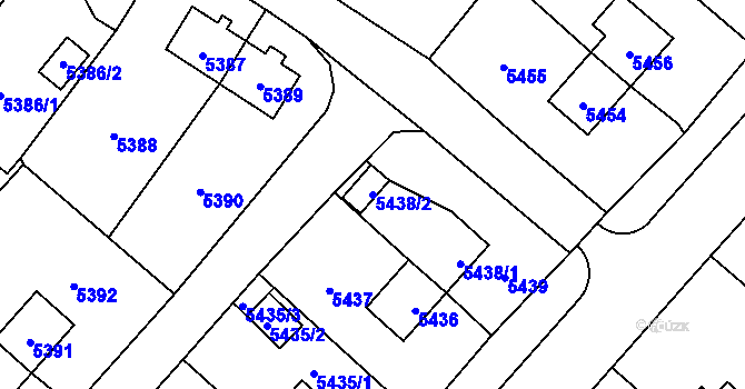 Parcela st. 5438/2 v KÚ Slezská Ostrava, Katastrální mapa