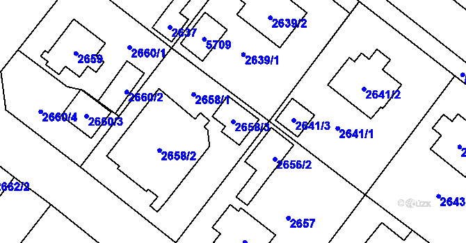 Parcela st. 2658/3 v KÚ Slezská Ostrava, Katastrální mapa