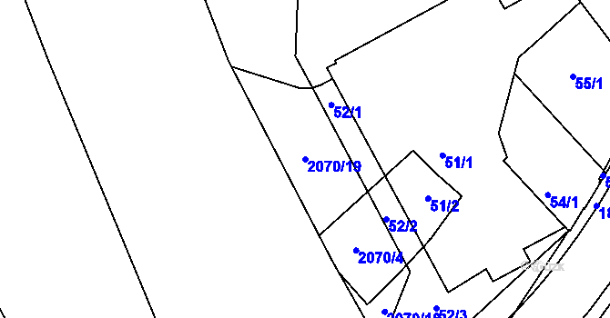 Parcela st. 2070/19 v KÚ Hrušov, Katastrální mapa