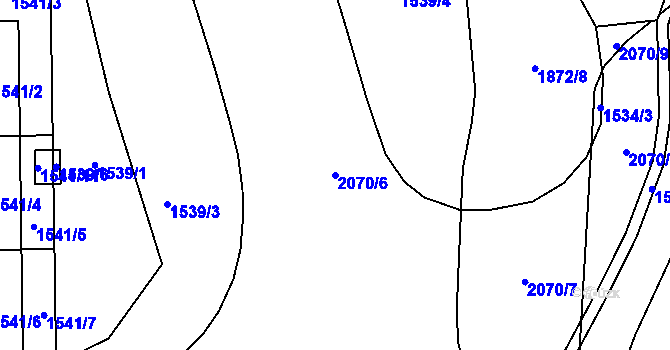 Parcela st. 2070/6 v KÚ Hrušov, Katastrální mapa