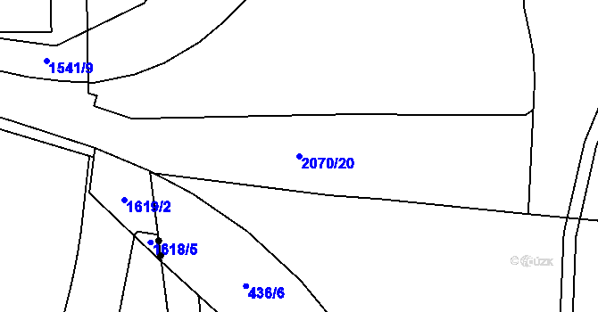 Parcela st. 2070/20 v KÚ Hrušov, Katastrální mapa