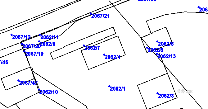 Parcela st. 2062/4 v KÚ Hrušov, Katastrální mapa
