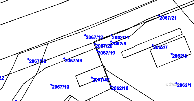 Parcela st. 2067/19 v KÚ Hrušov, Katastrální mapa
