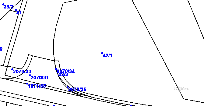 Parcela st. 42/1 v KÚ Hrušov, Katastrální mapa