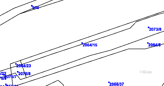 Parcela st. 2064/15 v KÚ Hrušov, Katastrální mapa