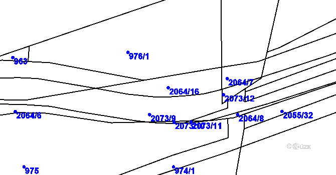 Parcela st. 2064/16 v KÚ Hrušov, Katastrální mapa
