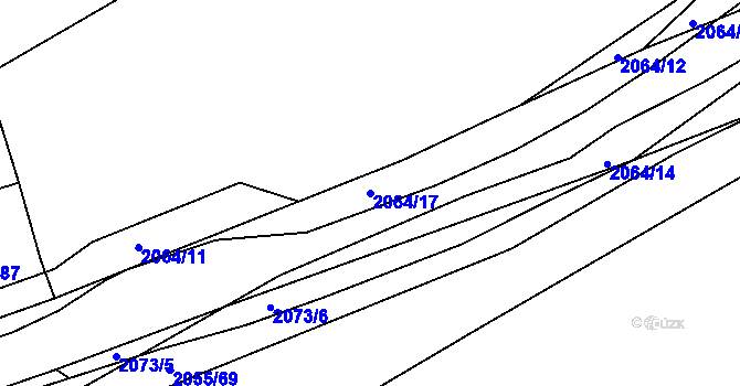 Parcela st. 2064/17 v KÚ Hrušov, Katastrální mapa