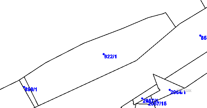 Parcela st. 922/1 v KÚ Hrušov, Katastrální mapa