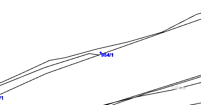 Parcela st. 954/1 v KÚ Hrušov, Katastrální mapa