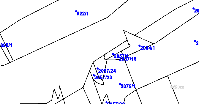 Parcela st. 2057/12 v KÚ Hrušov, Katastrální mapa