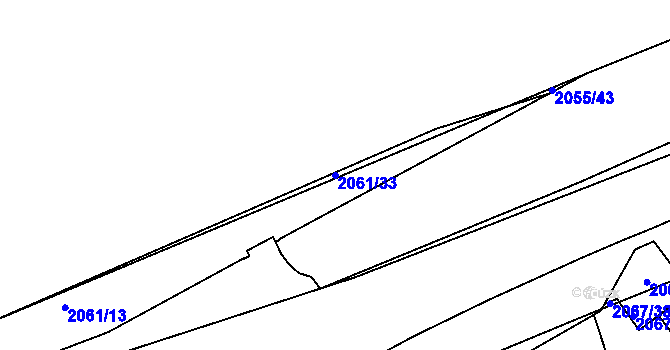 Parcela st. 2061/33 v KÚ Hrušov, Katastrální mapa