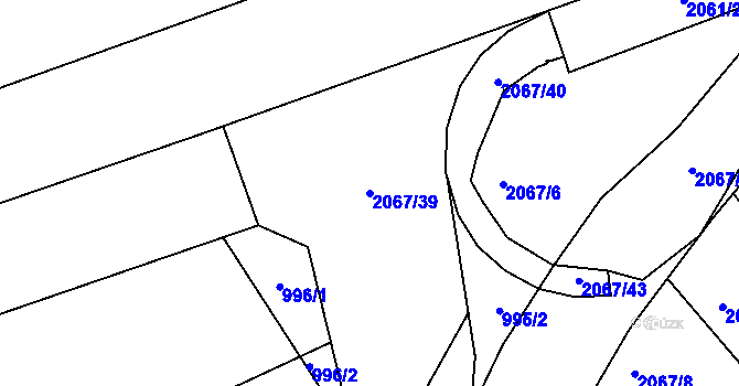 Parcela st. 2067/39 v KÚ Hrušov, Katastrální mapa