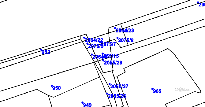 Parcela st. 855/15 v KÚ Hrušov, Katastrální mapa