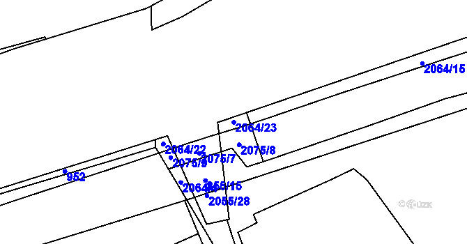 Parcela st. 2064/23 v KÚ Hrušov, Katastrální mapa