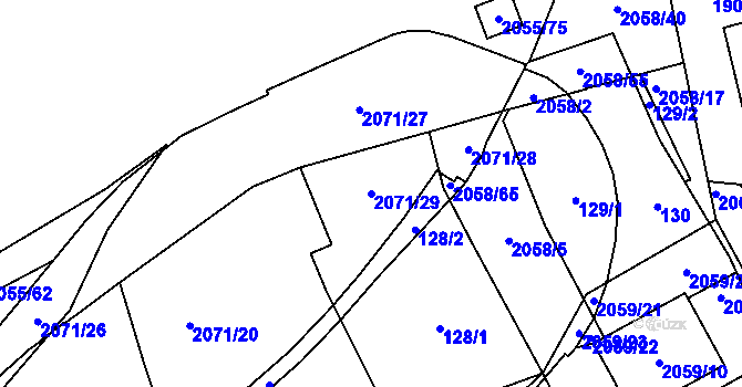 Parcela st. 2071/29 v KÚ Hrušov, Katastrální mapa