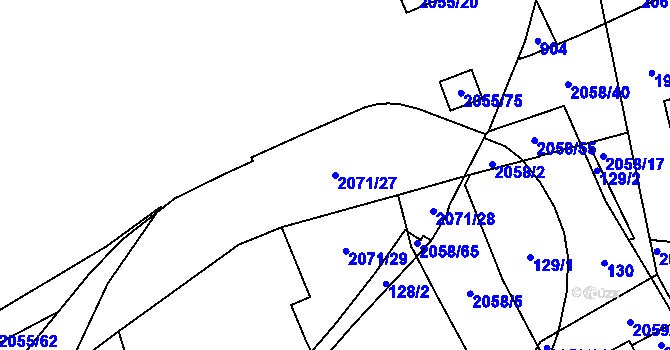 Parcela st. 2071/27 v KÚ Hrušov, Katastrální mapa