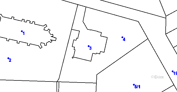 Parcela st. 3 v KÚ Hrušov, Katastrální mapa