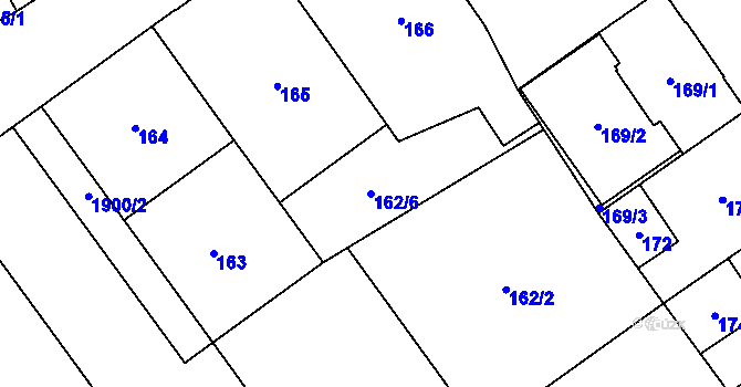 Parcela st. 162/6 v KÚ Hrušov, Katastrální mapa
