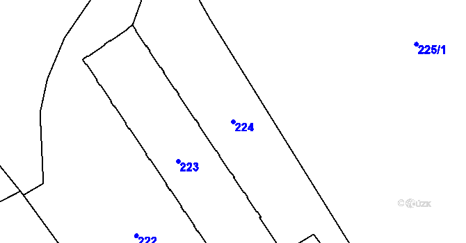 Parcela st. 224 v KÚ Hrušov, Katastrální mapa