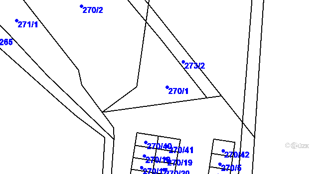 Parcela st. 270/1 v KÚ Hrušov, Katastrální mapa