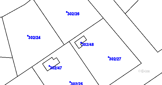Parcela st. 302/48 v KÚ Hrušov, Katastrální mapa