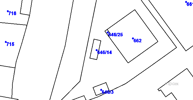 Parcela st. 646/14 v KÚ Hrušov, Katastrální mapa